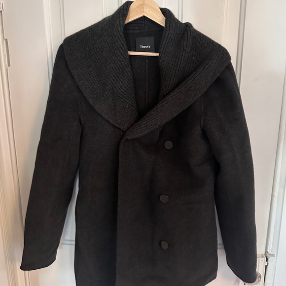 Theory shawl coat wool/cashmere M EUC - Picture 1 of 4
